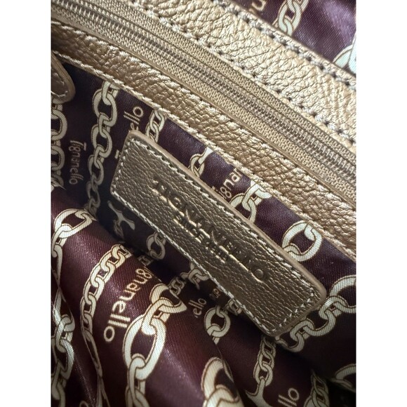 TIGNANELLO Metallic Leather Crossbody Bag bronze gold multi pouch - Picture 4 of 16